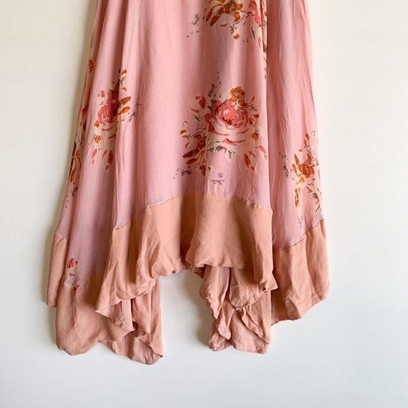 FREE PEOPLE FADED BLOOM SLEEVELEES FLORAL MINI DRESS PINK COMBO - Picture 3 of 7